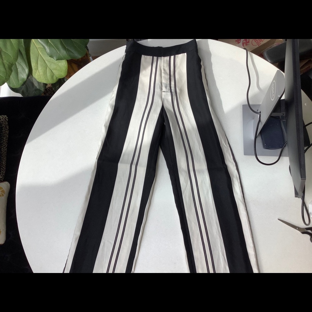 Zara Straight Leg Striped Pants